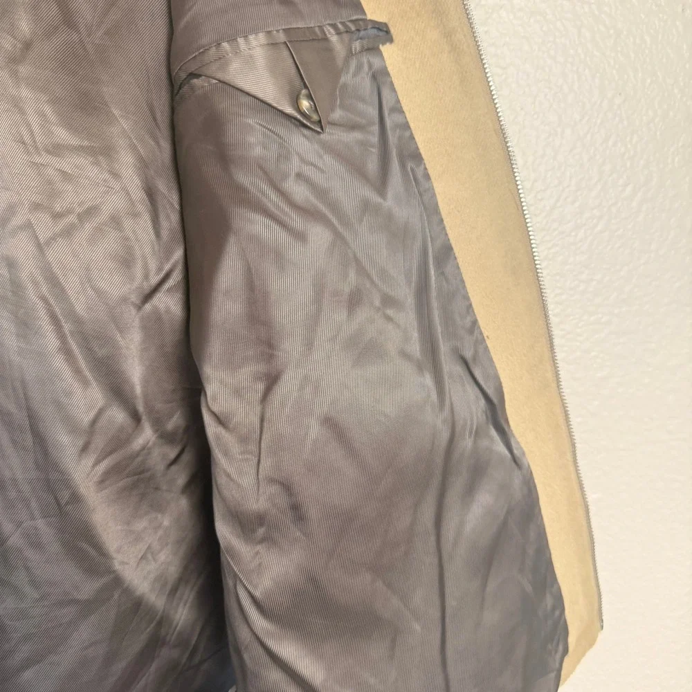 PAIGE Harrington Jacket Men XL Camel Tan bomber Wool Wilberson Zip Up Minimalist